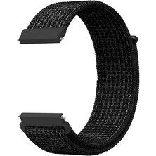 Smcase Samsung Galaxy Watch Active 4 40MM Kordon Cırtcırt Kumaş Ayarlanabilir Siyah