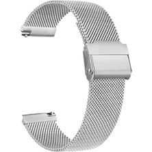 Case Street Samsung Gear S3 22MM Kordon Çıtçıtlı Hasır Metal Örgülü Gümüş