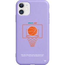 Deercase Apple iPhone 11 Lila Renkli Silikon Space Jam Cartoon Telefon Kılıfı