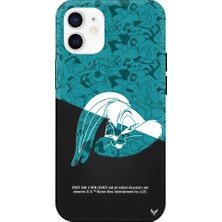 Deercase Apple iPhone 12 Mini Siyah Renkli Silikon Lola Jam Telefon Kılıfı