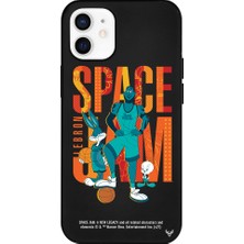 Deercase Apple iPhone 12 Siyah Renkli Silikon King Jam Telefon Kılıfı
