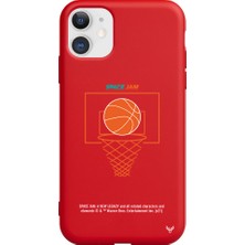 Deercase Apple iPhone 11 Kırmızı Renkli Silikon Space Jam Cartoon Telefon Kılıfı