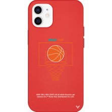 Deercase Apple iPhone 12 Mini Kırmızı Renkli Silikon Space Jam Cartoon Telefon Kılıfı