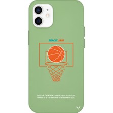 Deercase Apple iPhone 12 Yeşil Renkli Silikon Space Jam Cartoon Telefon Kılıfı
