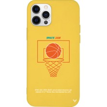 Deercase Apple iPhone 12 Pro Sarı Renkli Silikon Space Jam Cartoon Telefon Kılıfı