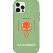 Deercase Apple iPhone 12 Pro Yeşil Renkli Silikon Space Jam Cartoon Telefon Kılıfı