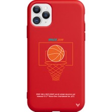 Deercase Apple iPhone 11 Pro Max Kırmızı Renkli Silikon Space Jam Cartoon Telefon Kılıfı