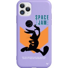 Deercase Apple iPhone 11 Pro Max Lila Renkli Silikon Space Jam A New Telefon Kılıfı