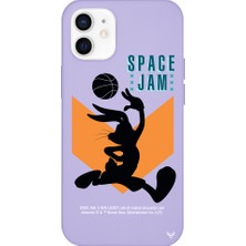 Deercase Apple iPhone 12 Lila Renkli Silikon Space Jam A New Telefon Kılıfı