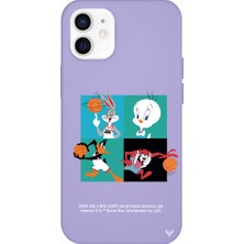 Deercase Apple iPhone 12 Mini Lila Renkli Silikon Space Team Telefon Kılıfı