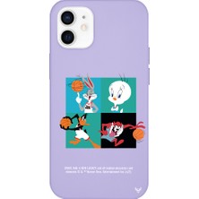 Deercase Apple iPhone 12 Lila Renkli Silikon Space Team Telefon Kılıfı