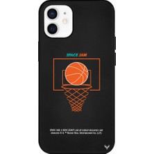 Deercase Apple iPhone 12 Mini Siyah Renkli Silikon Space Jam Cartoon Telefon Kılıfı
