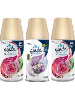 Glade Otomatik Sprey Oda Kokusu Meyve & Çiçek Buketi Yedek + Lavanta Ferahlığı 3 x 269 ml