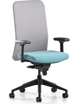 Bürotime Comfy Çalışma Koltuğu | 3D Kol | Plastik Ayak | Gri/mint Yeşili