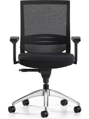 Bürotime Cozy Çalışma Koltuğu - 3D Kol - Alüminyum Ayak - Siyah