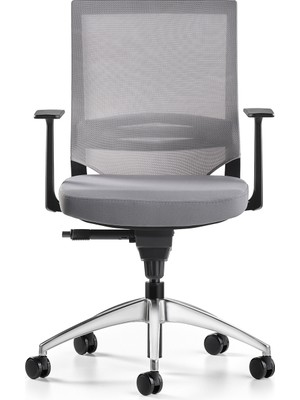 Bürotime Cozy Çalışma Koltuğu - Sabit T Kol - Alüminyum Ayak - Antrasit/gri