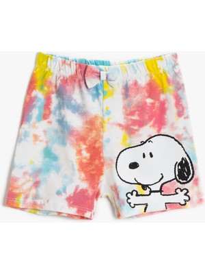 Koton Snoopy Şort Lisanslı Baskılı Pamuklu Çok Renkli