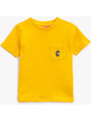 Koton Erkek Bebek Baskili Tisört Kisa Kollu Bisiklet Yaka Pamuk