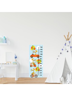 Sticker Art Çocuk Odası Bebek Odası Boy Ölçer Boy Cetveli Sticker Araç Zürafa