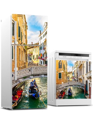 Sticker Art Buzdolabı ve Bulaşık Makinası Beyaz Eşya Sticker Kaplama Venedik