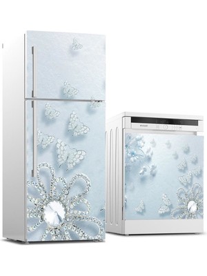 Sticker Art Buzdolabı ve Bulaşık Makinası Beyaz Eşya Sticker Kaplama Elmas Broş