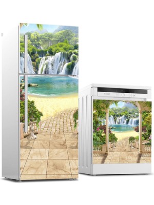 Sticker Art Buzdolabı ve Bulaşık Makinası Beyaz Eşya Sticker Kaplama Ütopya