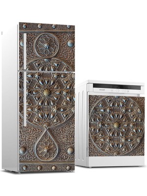 Sticker Art Buzdolabı ve Bulaşık Makinası Beyaz Eşya Sticker Kaplama Osmanlı Motif