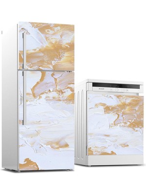 Sticker Art Buzdolabı ve Bulaşık Makinası Beyaz Eşya Sticker Kaplama Boyama2