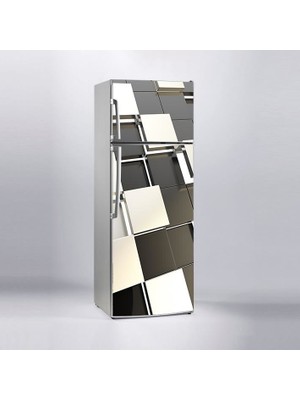 Sticker Art Buzdolabı Sticker Kaplama Dolap Kaplama Etiketi 3D Kareler