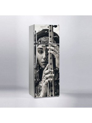 Sticker Art Buzdolabı Sticker Kaplama Dolap Kaplama Etiketi Çingene Kız