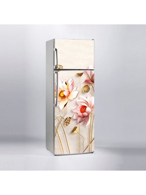 Sticker Art Buzdolabı Sticker Kaplama Dolap Kaplama Etiketi Parlak Çiçek