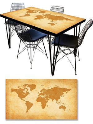 Sticker Art Masa Kaplama Folyosu Mobilya Masa Kaplama Folyoları Dünya Haritası