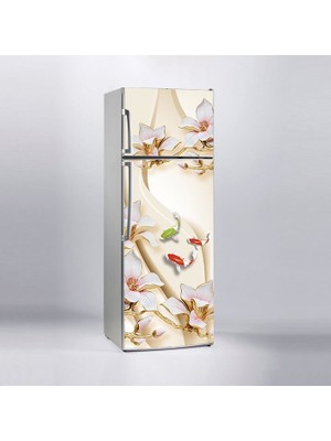 Sticker Art Buzdolabı Sticker Kaplama Dolap Kaplama Etiketi 3D Balıklar Gül
