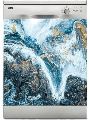 Sticker Art Bulaşık Makinesi Sticker Kaplama Beyaz Eşya Kaplama Soyut Mermer