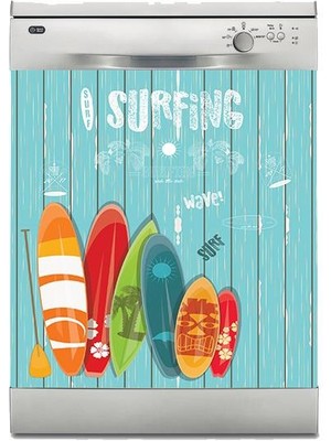 Sticker Art Bulaşık Makinesi Sticker Kaplama Beyaz Eşya Kaplama Surfing