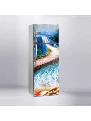 Sticker Art Buzdolabı Sticker Kaplama Dolap Kaplama Etiketi Yol Deniz