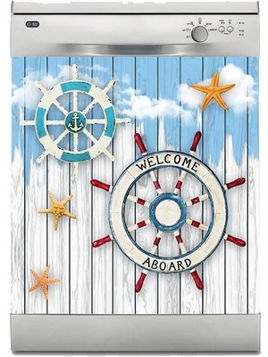 Sticker Art Bulaşık Makinesi Sticker Kaplama Beyaz Eşya Kaplama Denizci