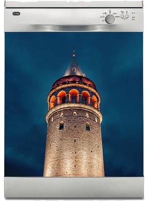 Sticker Art Bulaşık Makinesi Sticker Kaplama Beyaz Eşya Kaplama Galata Kulesi