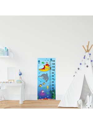Sticker Art Çocuk Odası Bebek Odası Boy Ölçer Boy Cetveli Sticker Su Altı