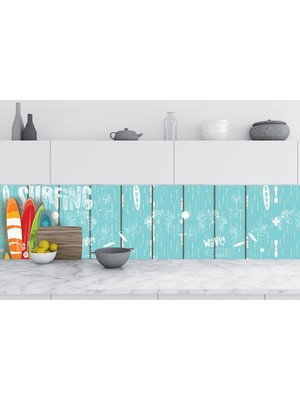 Sticker Art Mutfak Tezgah Arası Folyo Fayans Kaplama Folyosu Surfing