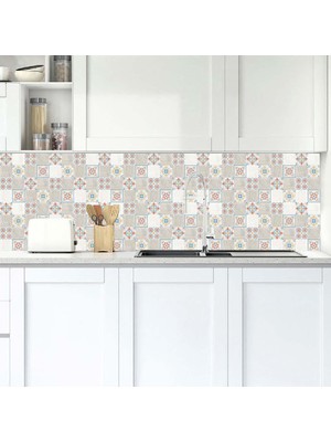 Sticker Art Mutfak Tezgah Arası Folyo Fayans Kaplama Folyosu Çizim Desen 1