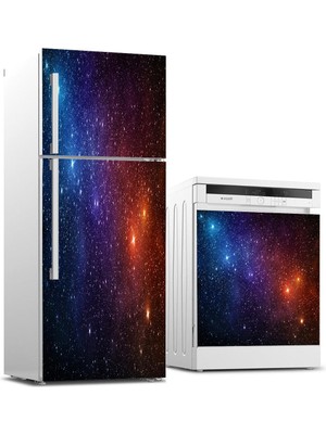 Sticker Art Buzdolabı ve Bulaşık Makinası Beyaz Eşya Sticker Kaplama Galaksi