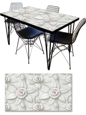 Sticker Art Masa Kaplama Folyosu Mobilya Masa Kaplama Folyoları 3 Boyut Gül