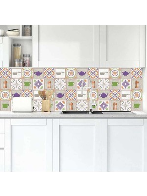 Sticker Art Mutfak Tezgah Arası Folyo Fayans Kaplama Folyosu Mutfak Malzeme Karo