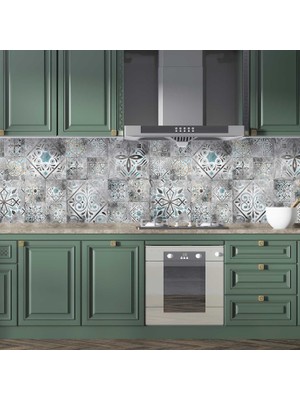 Sticker Art Mutfak Tezgah Arası Folyo Fayans Kaplama Folyosu Çizgi Fayans Desen