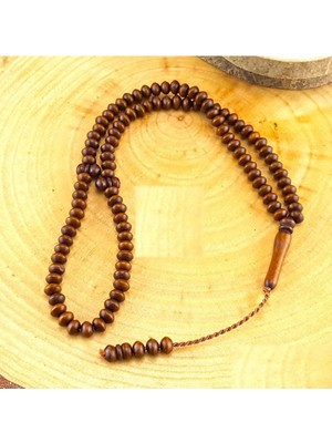 Joydizayn Şimşir Ağacı Dua Tesbihi 99LUK Namaz Tesbihi Kahverengi