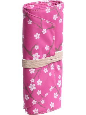 Kaukko K2190 Çiçekli Roll Art Kalem Çantası Fuşya
