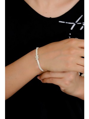 Midyat Nurtaş Gümüş Aşk Düğümü 1000 Ayar Kazaziye Gümüş Bileklik