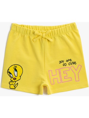 Koton Kız Bebek Tweety Şort Pamuklu Lisanslı
