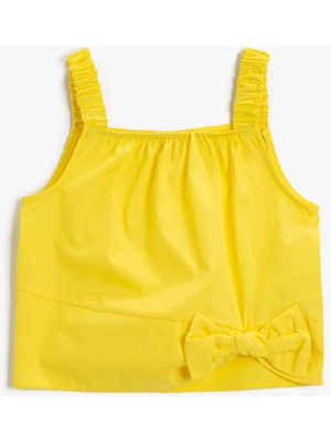 Koton Kız Çocuk Kurdele Detayli Bluz Askılı Pamuklu